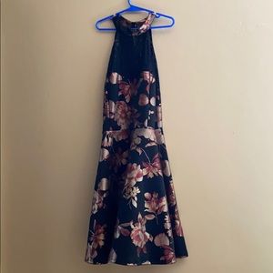 Homecoming black flowery dress
